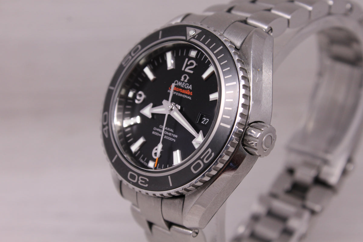 Omega Seamaster Planet Ocean Midsize 37.5mm Steel Automatic Diver Watch Box Card