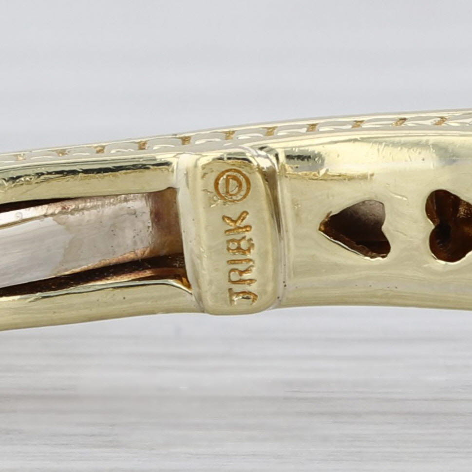 Judith Ripka 0.25ctw Pave Diamond Cuff Bracelet 18k Yellow Gold 6" Hinged