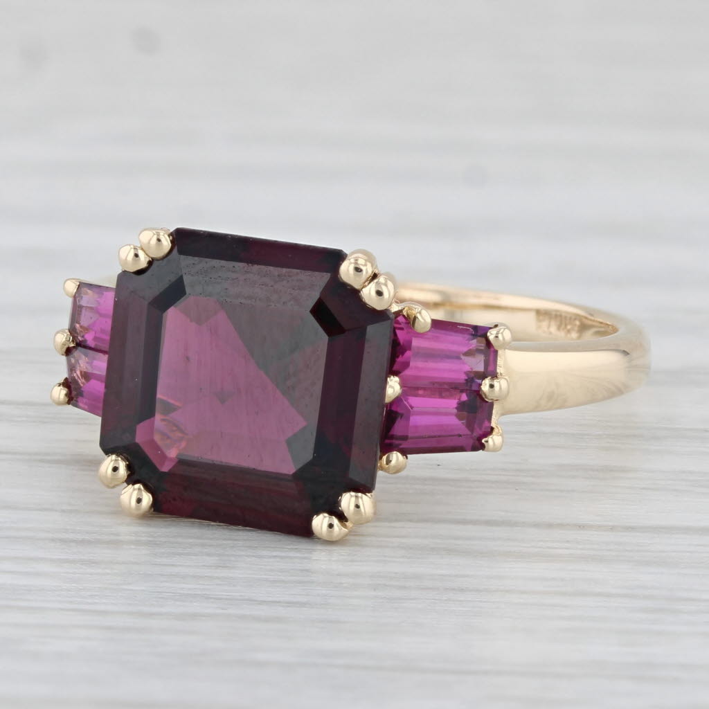 Light Gray 5.10ctw Rhodolite Garnet Ring 14k Yellow Gold Size 8.25