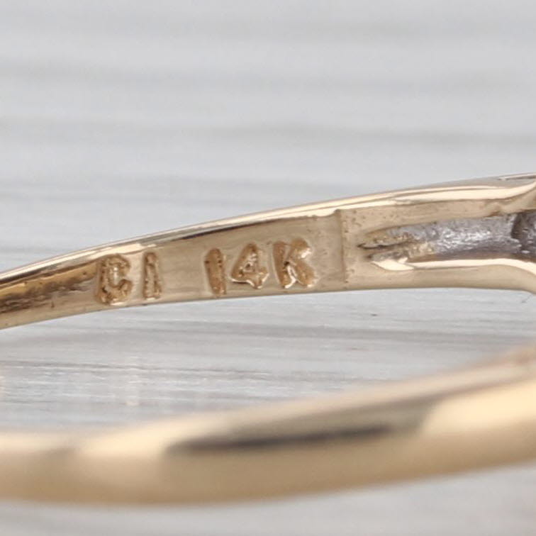 0.40ctw Diamond Rooftop Pyramid Ring 14k Yellow Gold Stackable Size 7