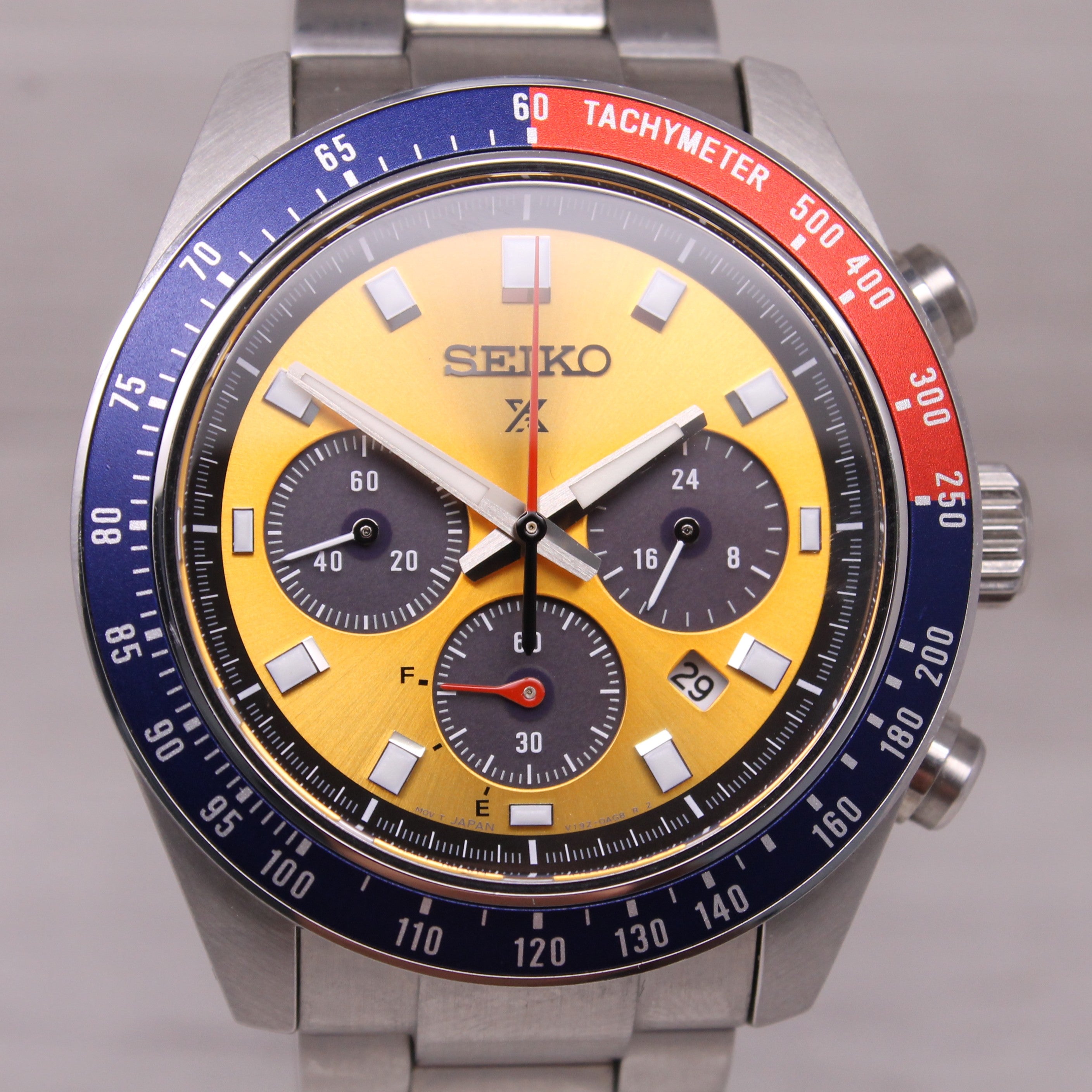Seiko Prospex Speedtimer Solar Chronograph Watch 41.4mm Steel Date SSC947