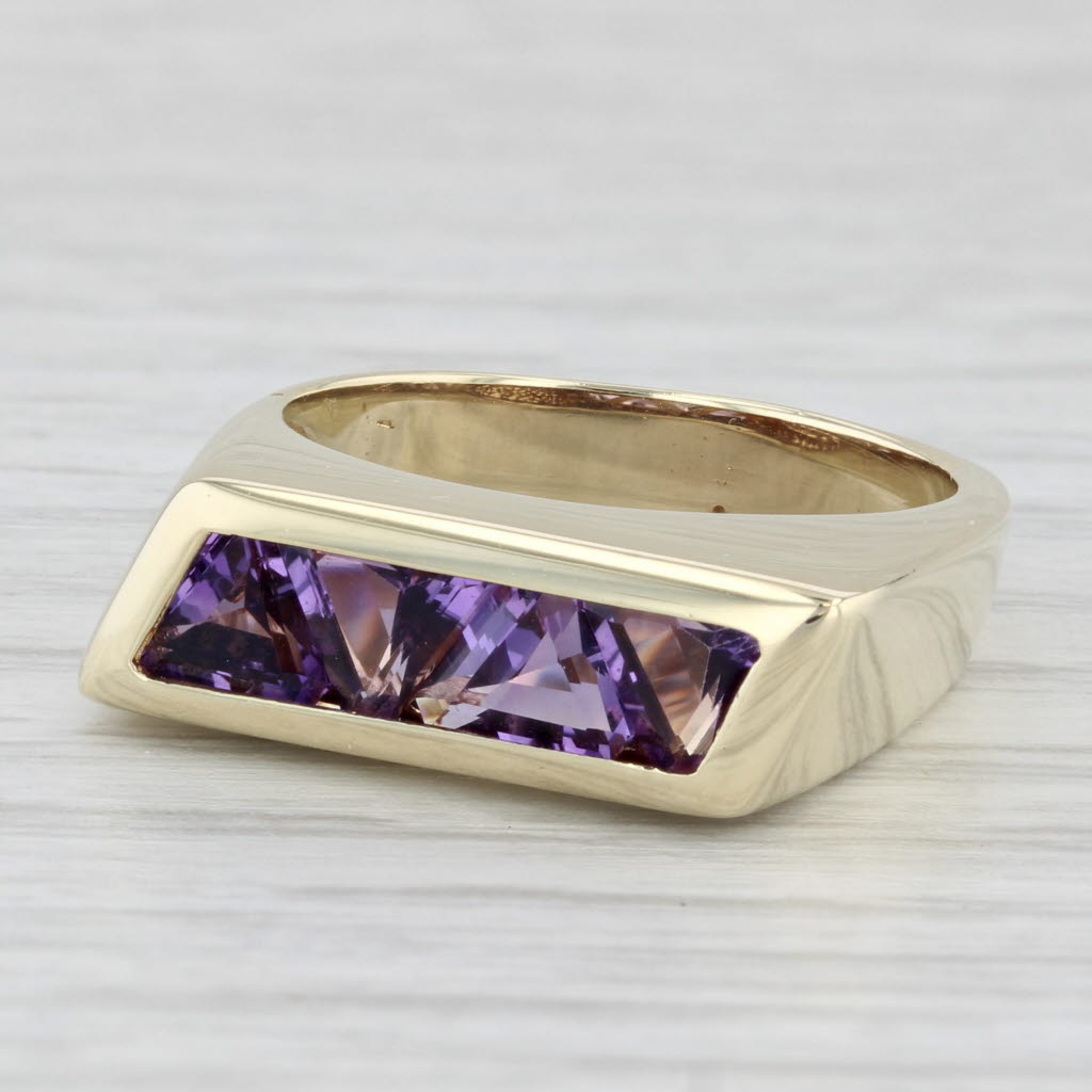 Light Gray 2ctw Channel Set Amethyst Ring 14k Yellow Gold Size 6.75