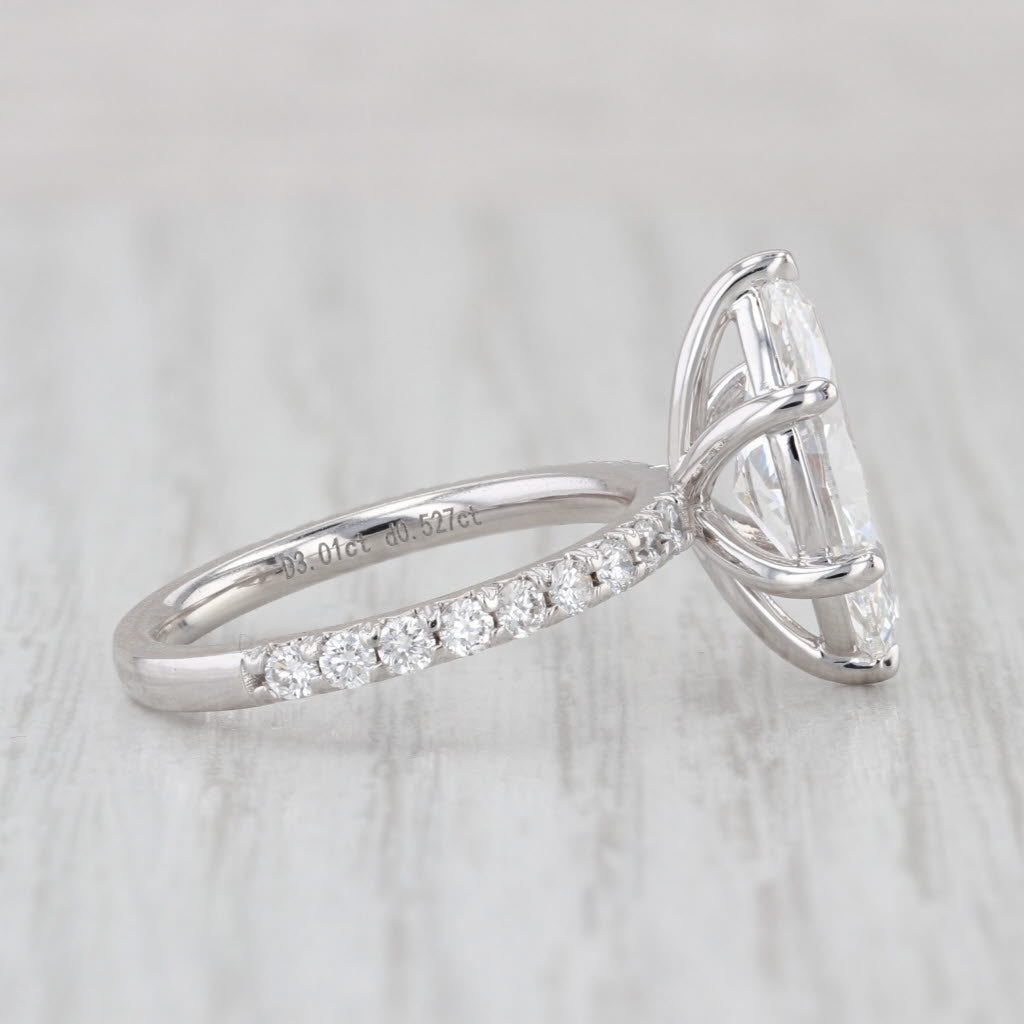 New IGI 3.54ctw Marquise Lab Grown Diamond Engagement Ring 14k Gold Size 6.5