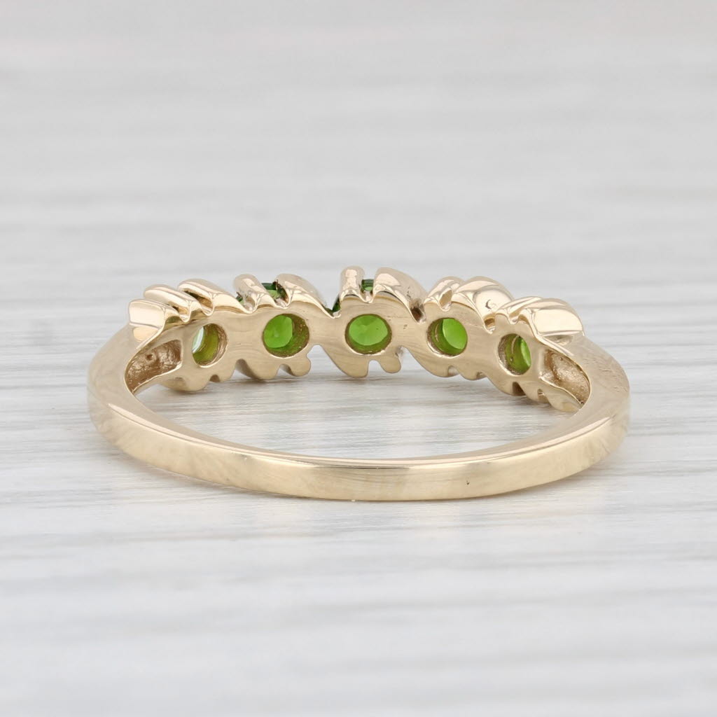 Light Gray 0.65ctw Green Chrome Diopside Ring 14k Yellow Gold Size 8 Stackable