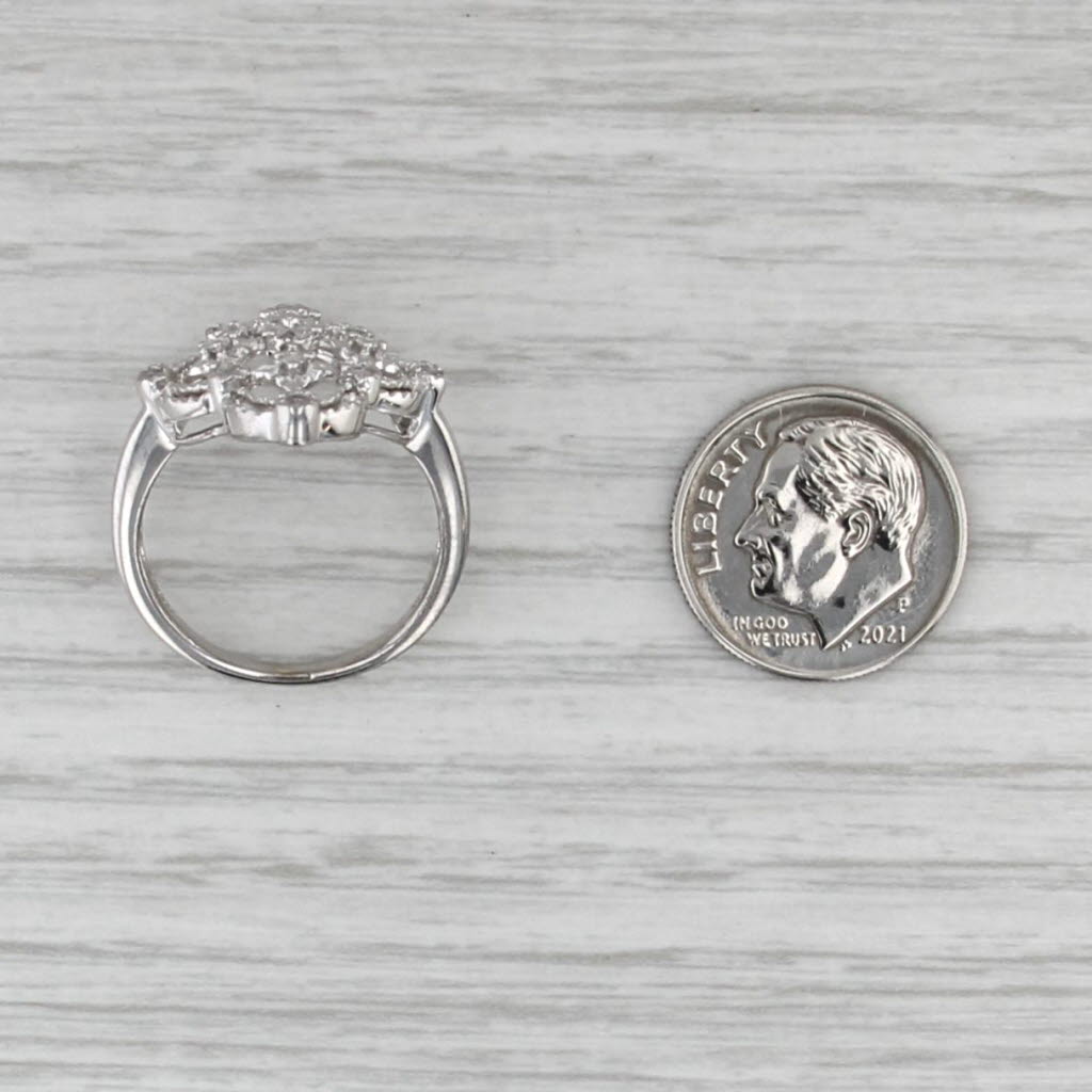 0.23ctw Diamond Openwork Filigree Style Ring 10k White Gold Size 7.25