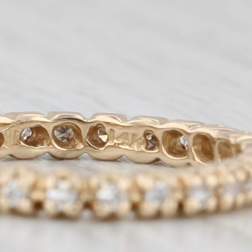 Light Gray 0.24ctw Diamond Eternity Band 14k Yellow Gold Wedding Anniversary Stackable Ring