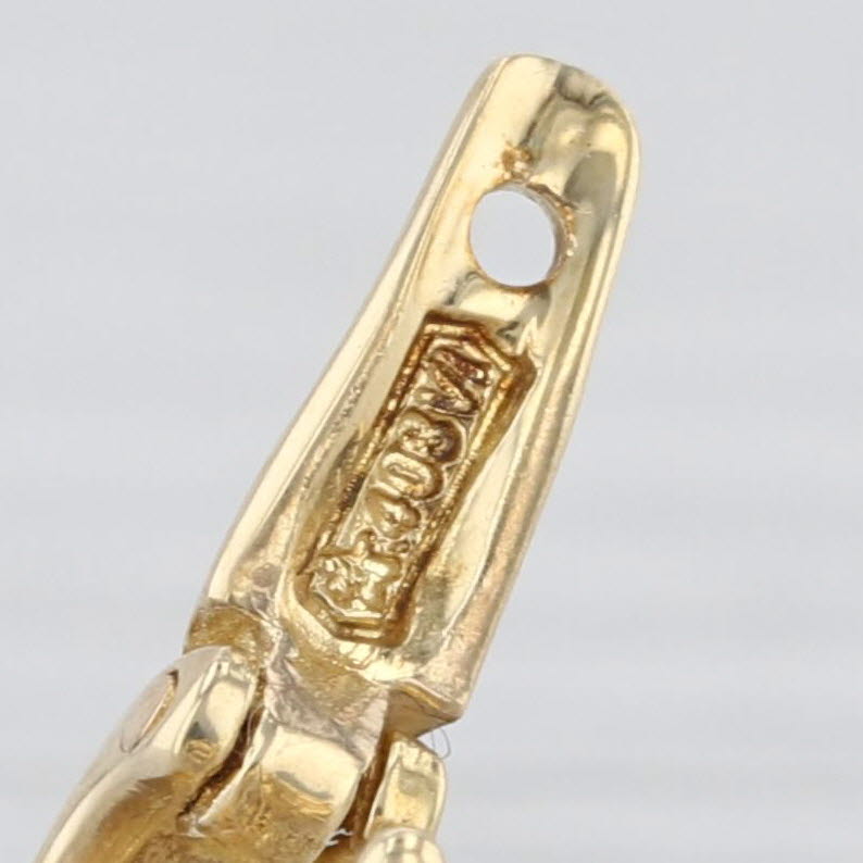 Cat Wearing Diamond Bow Tie Pendant 18k Yellow Gold Kitten Charm Enhancer Bail