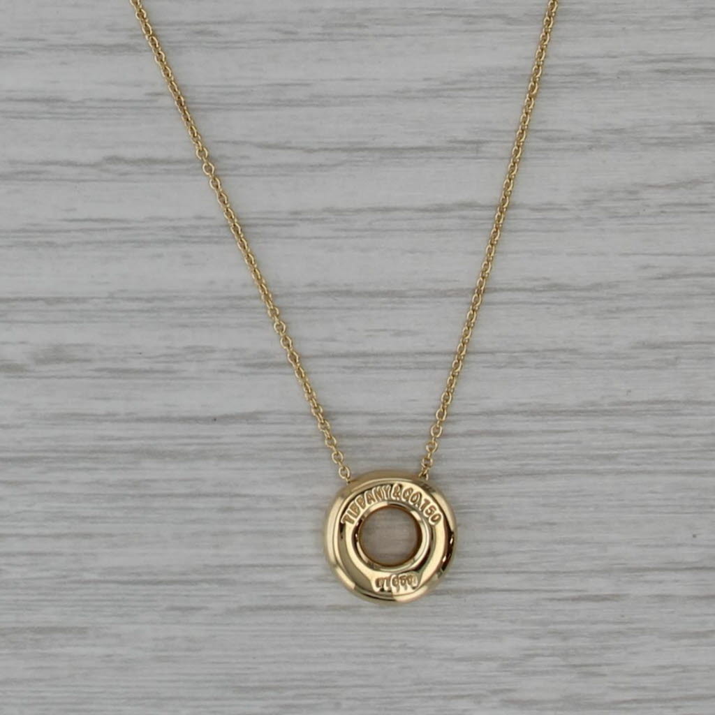 Tiffany Etoile .18ctw Diamond Dots Circle Pendant Necklace Box 18k Gold Platinum