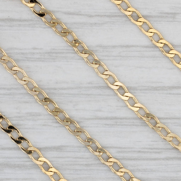 Gray 24" Curb Chain Necklace 18k Yellow Gold 2.3mm