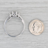 1.20ctw 3-Stone Diamond Engagement Ring 14k White Gold Size 10