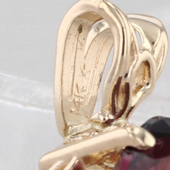 2.30ct Rhodolite Garnet Pendant 14k Yellow Gold Small Oval Solitaire Drop