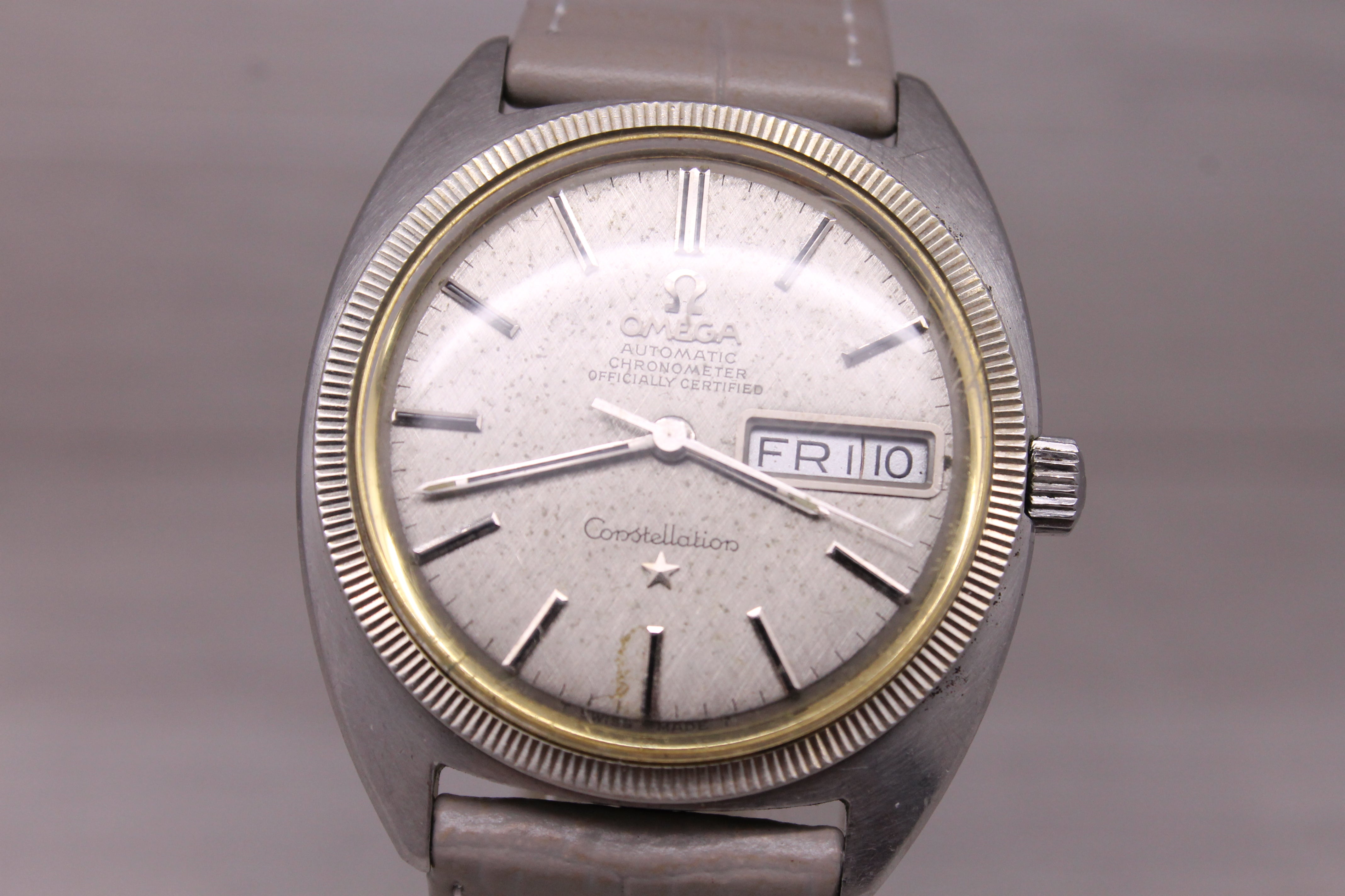 Vintage c.1970 Omega Constellation Mens 35mm Steel C Case Automatic Watch c.751