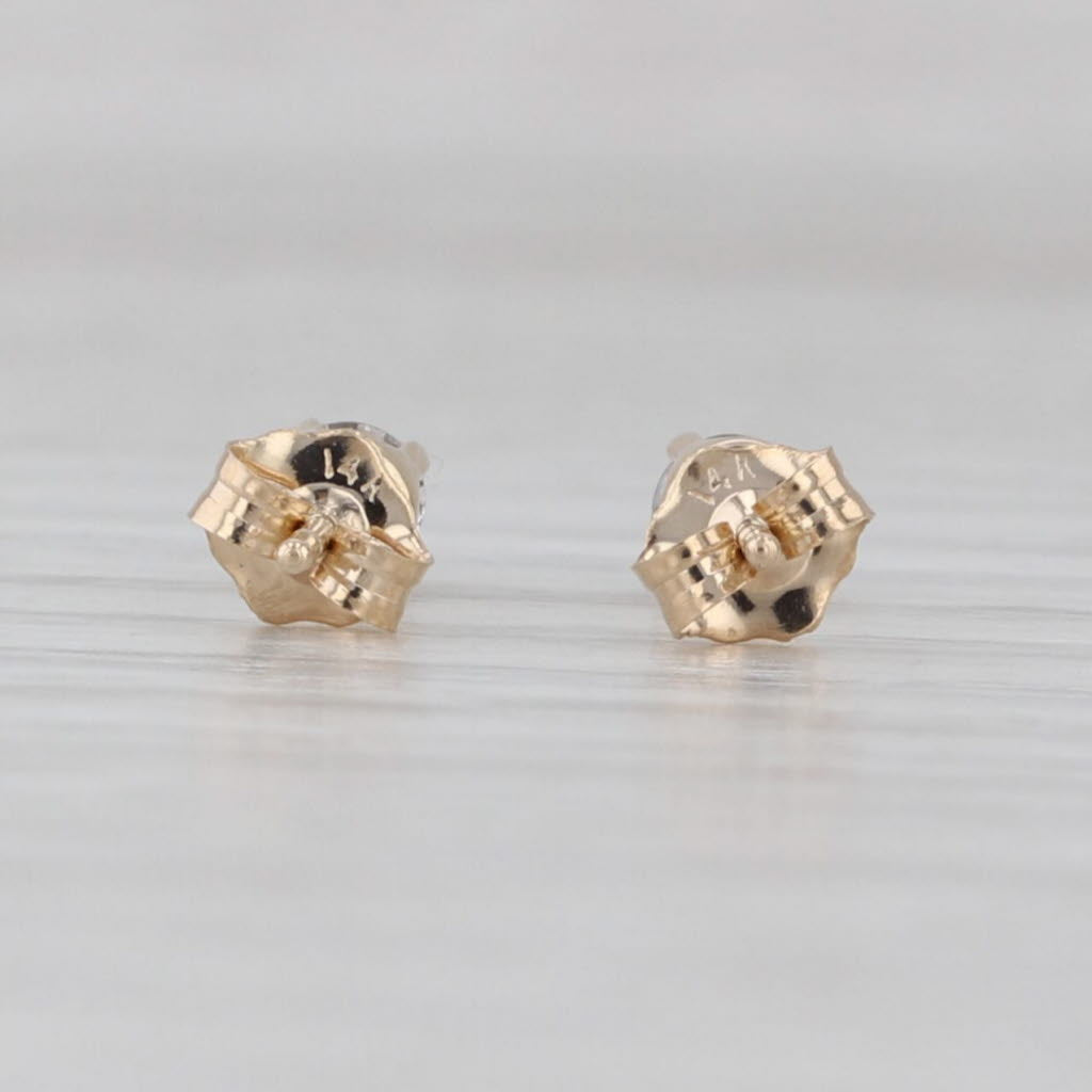 Gray 0.20ctw Round Brilliant Diamond Solitaire Stud Earrings 14k Yellow Gold