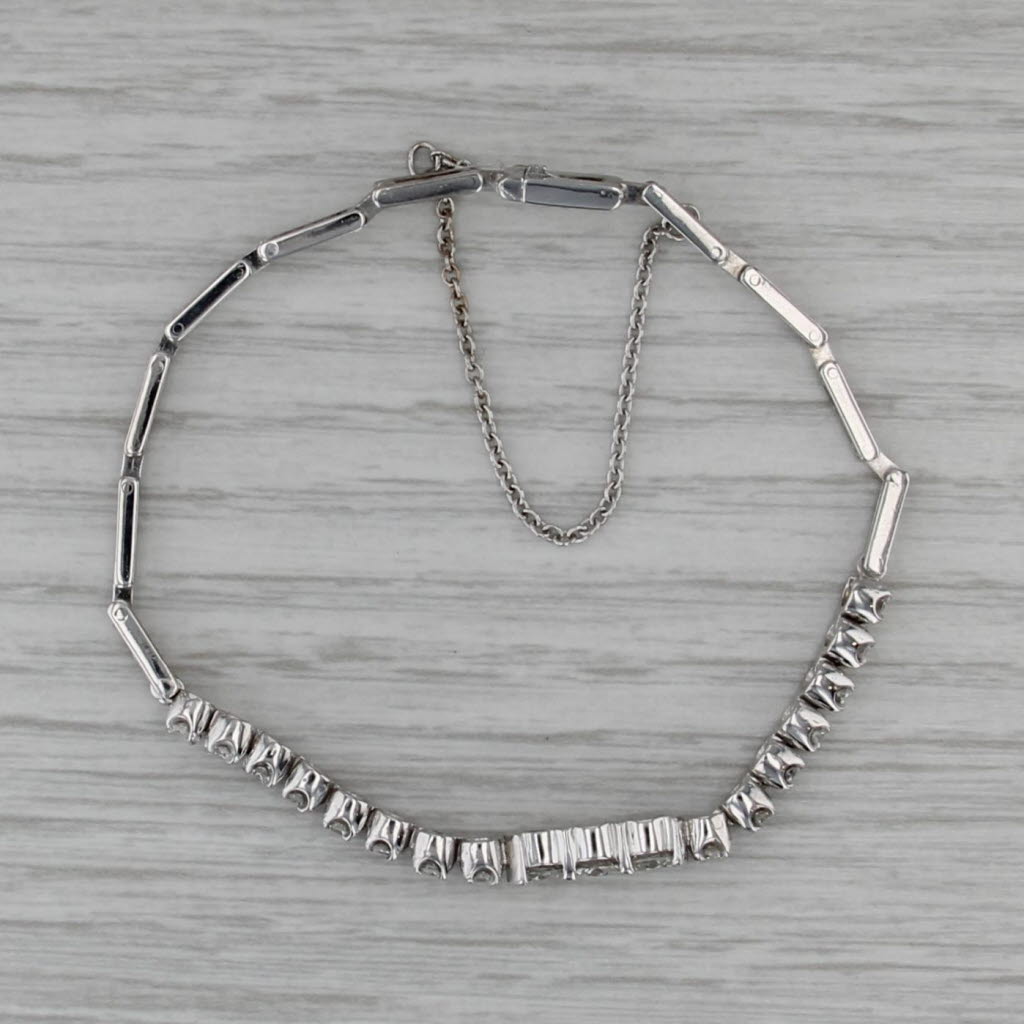 1.02ctw Diamond Tennis Bracelet 10k 14k White Gold Platinum 6.5"