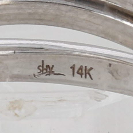 0.73ctw Diamond Crossover Ring 14k White Gold Size 9.5 Anniversary 3-Bands