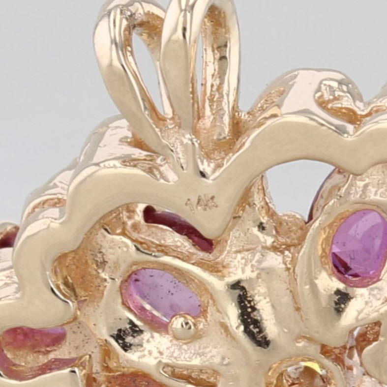 2.06ctw Ruby Diamond Butterfly Pendant 14k Yellow Gold