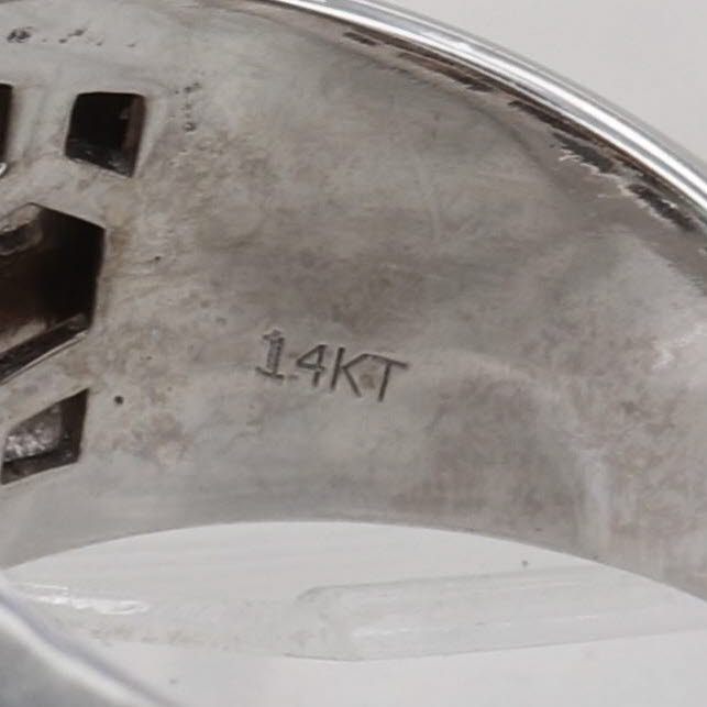 Teal Glass 1.26ctw Diamond Halo Ring 14k White Gold Size 8.25