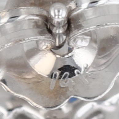 0.78ctw Blue Sapphire Diamond Flower Star Stud Earrings 14k White Gold Studs