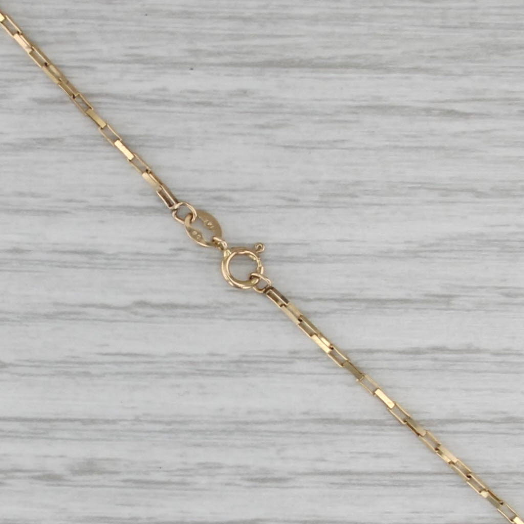 24" 1.2mm Elongate Cable Chain Necklace 14k Yellow Gold