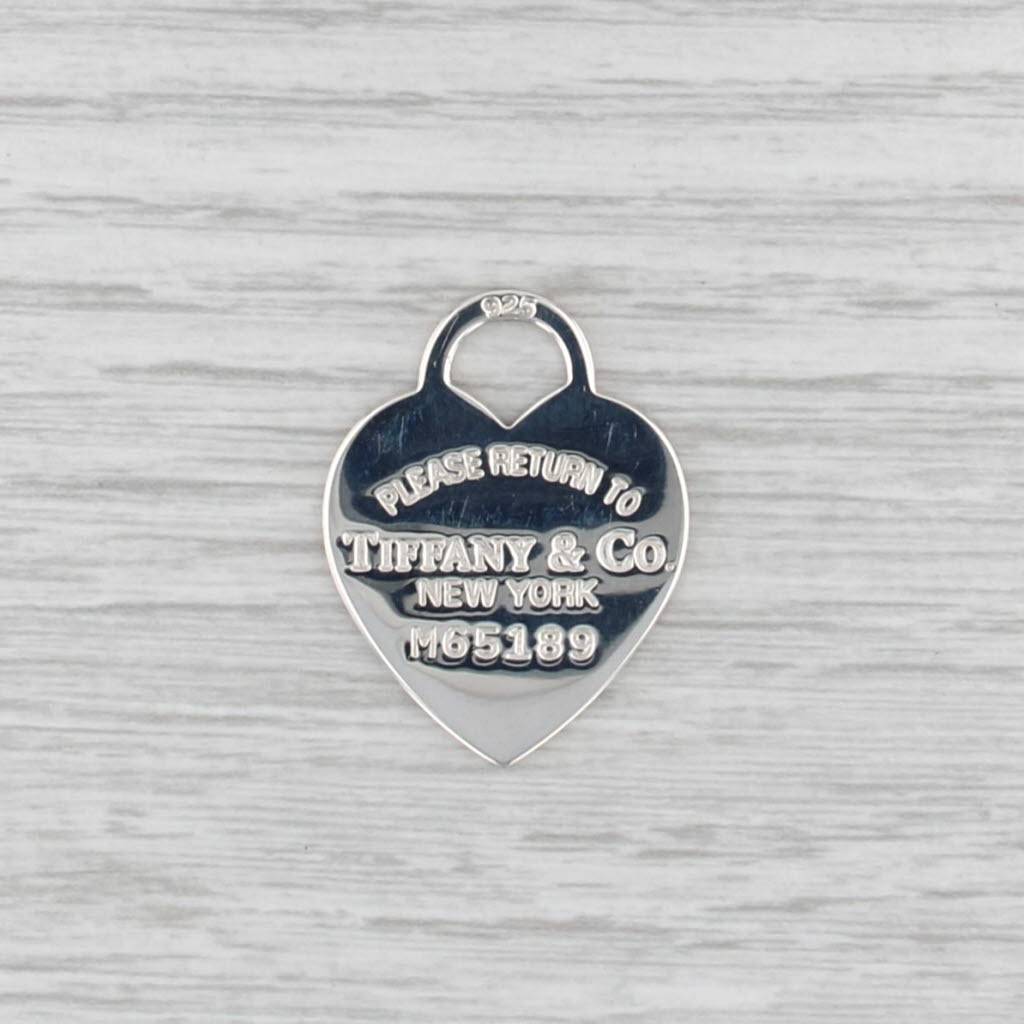 Engravable Return to Tiffany Heart Lock ID Tag Charm Sterling Silver T & Co