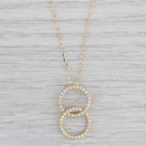 New 0.44ctw Diamond Eternity Circles Pendant Necklace 14k Gold 18" Cable Chain