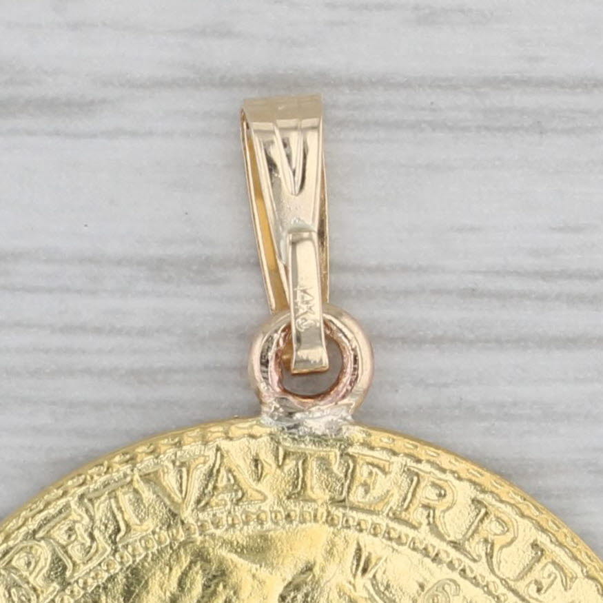 Gray 1975 San Marino Gold Medallion Pendant 22k 14k Yellow Gold Basilica Catholic