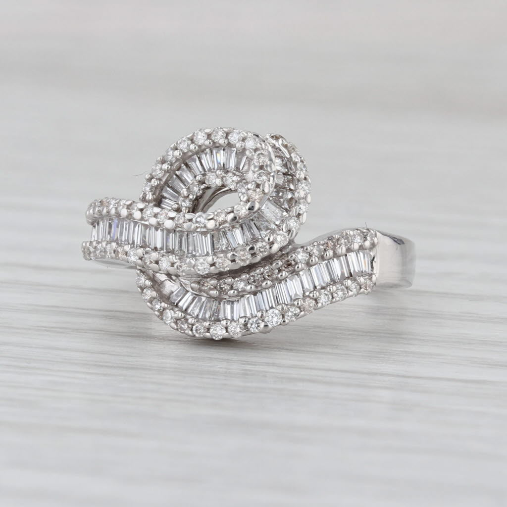 1ctw Diamond Loop Knot Bypass ring 14k White Gold 14k White Gold Size 7
