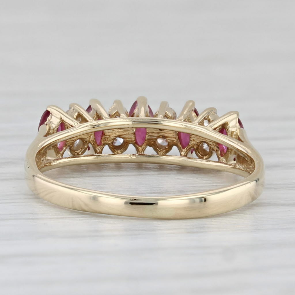 Light Gray 0.62ctw Ruby Diamond Marquise Ring 14k Yellow Gold Size 5.25 Stackable