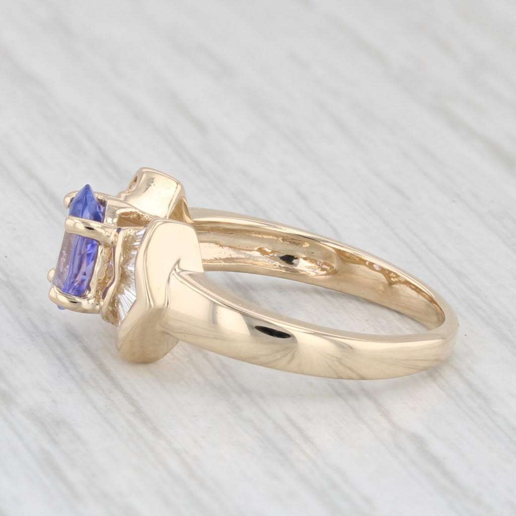 Light Gray 1.08ctw Oval Tanzanite Diamond Ring 14k Yellow Gold Size 5