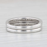 Light Gray 0.45ctw Diamond Rings Set of 2 14k White Gold Size 7 Wedding Bands