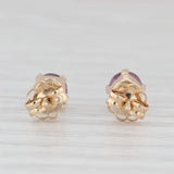 0.60ctw Ruby Stud Earrings 14k Yellow Gold Round Red Solitaire Studs