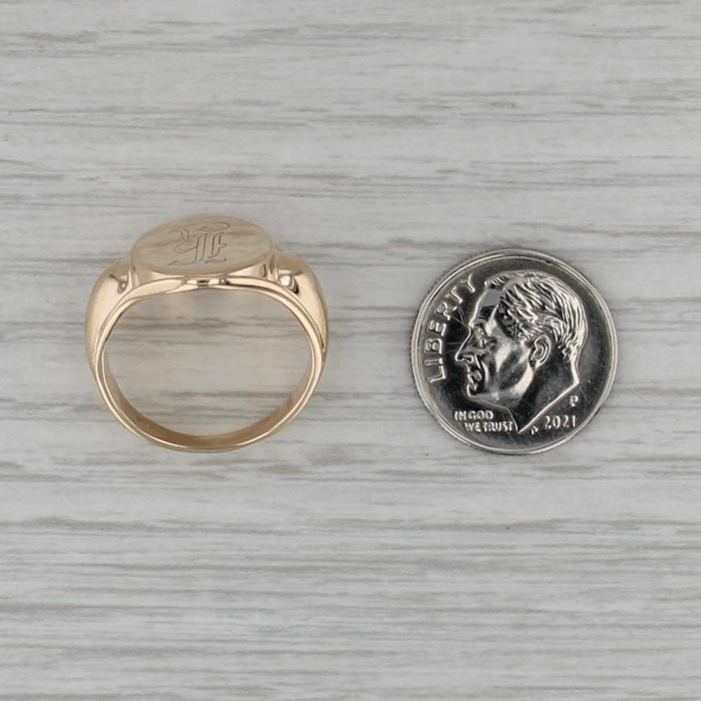 Old English Letter K Signet Ring 10k Yellow Gold Size 6 Engraved Initi