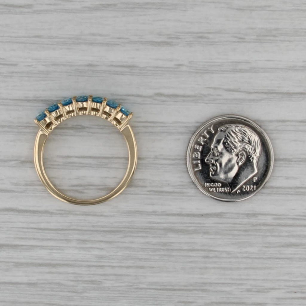 2.10ctw Blue Topaz Ring 14k Yellow Gold Size 7 Stackable