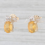1ctw Orange Fire Opal Stud Earrings 14k Yellow Gold