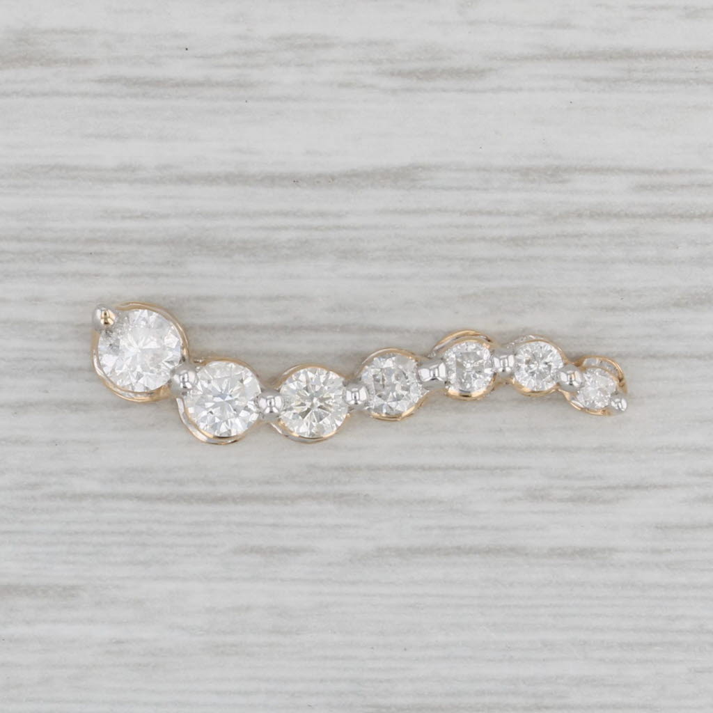 Gray 1.02ctw Graduated Diamond Journey Pendant 14k Yellow Gold