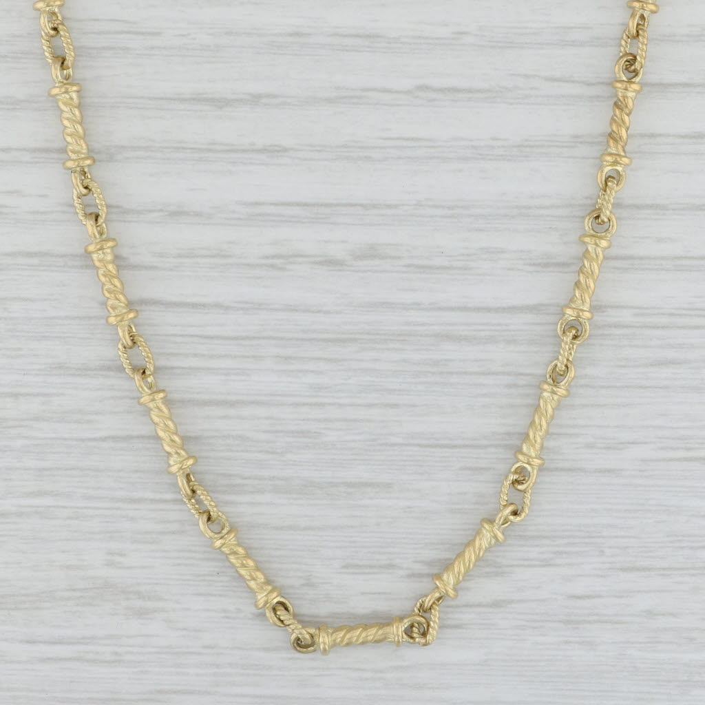 Judith Ripka 0.25ctw Diamond Flower Bar Link Necklace 18k Yellow Gold 15.5"