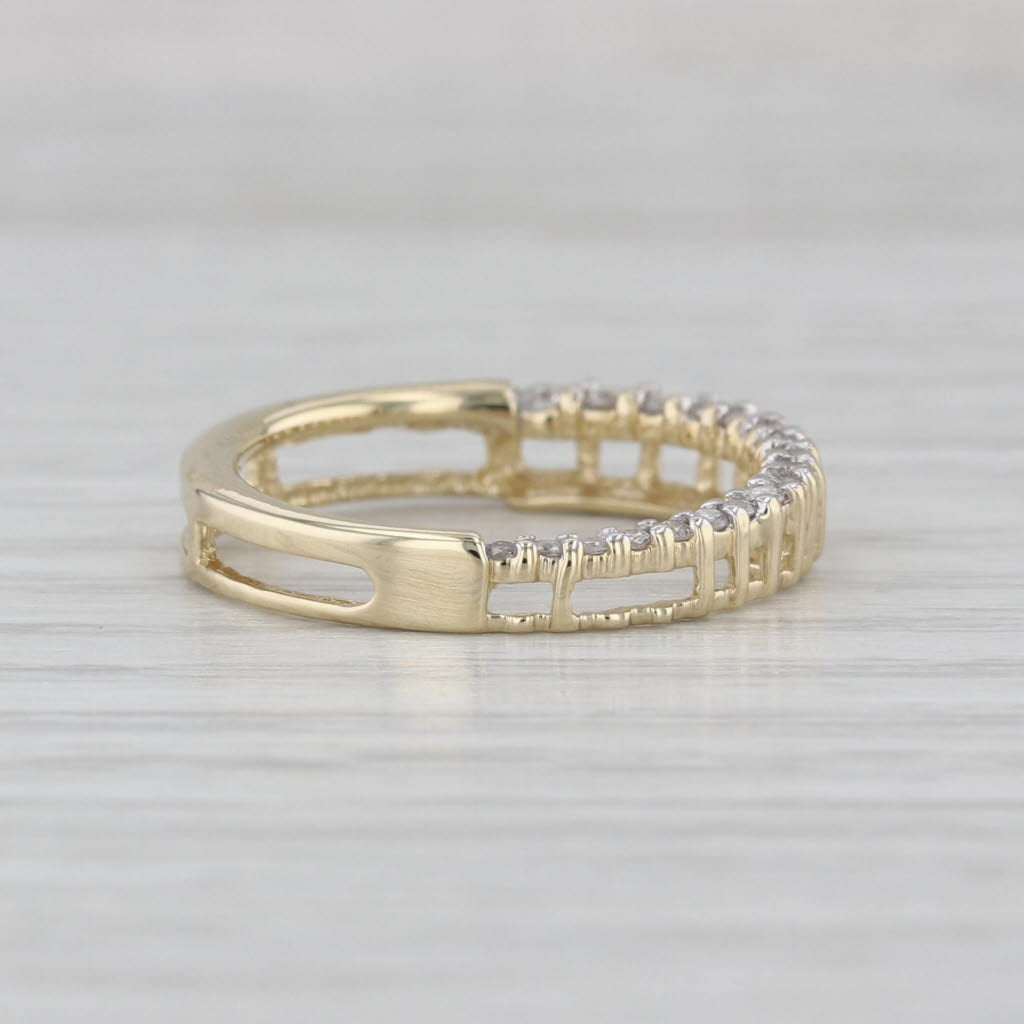 0.23ctw Diamond Circle Pendant Floating Drop 14k Yellow Gold