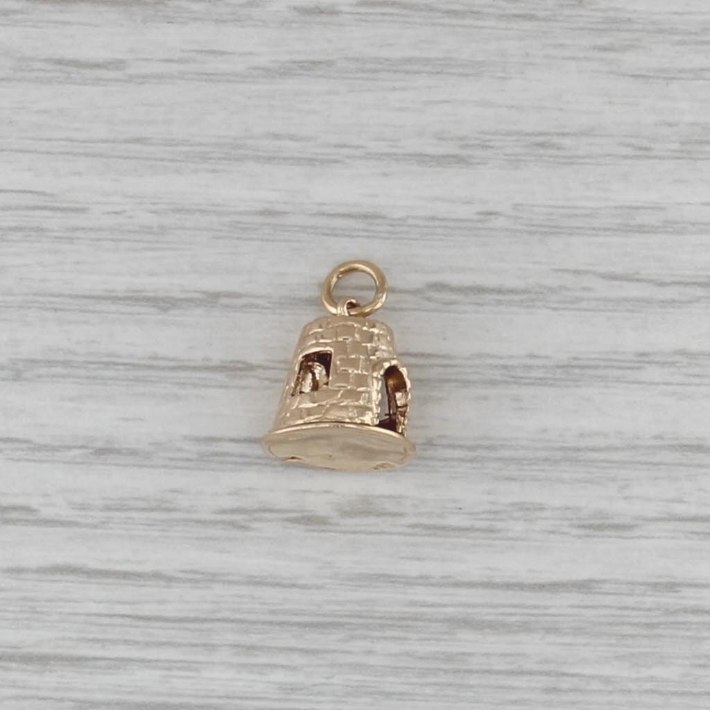 Vintage St Criox Sigar Mill Charm 14k Gold Bahamas Souvenir Pendant Opens