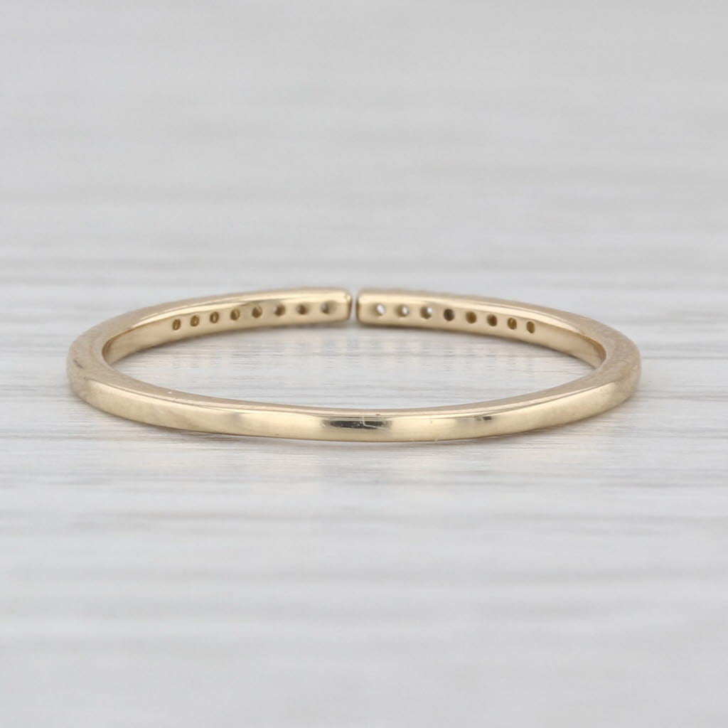 Diamond Wedding Band 14k Yellow Gold Size 6.5 Adjustable Stackable Ring