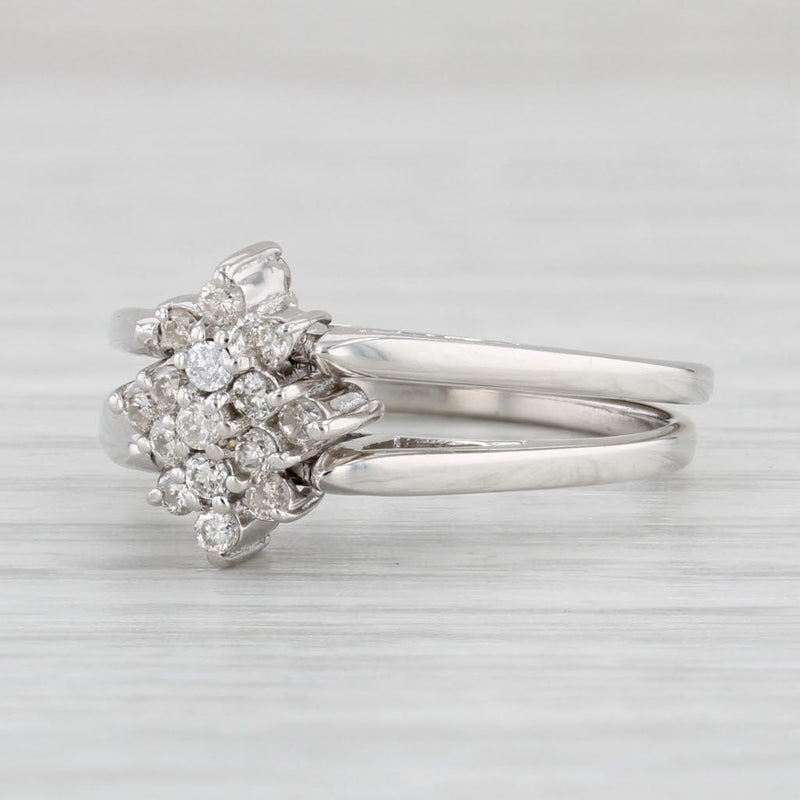 Light Gray 0.54ctw Tanzanite Diamond Flip Ring 14k White Gold Size 7 Reversible