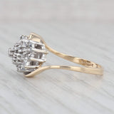Light Gray 0.50ctw Diamond Cluster Bypass Ring 14k Yellow Gold Size 6