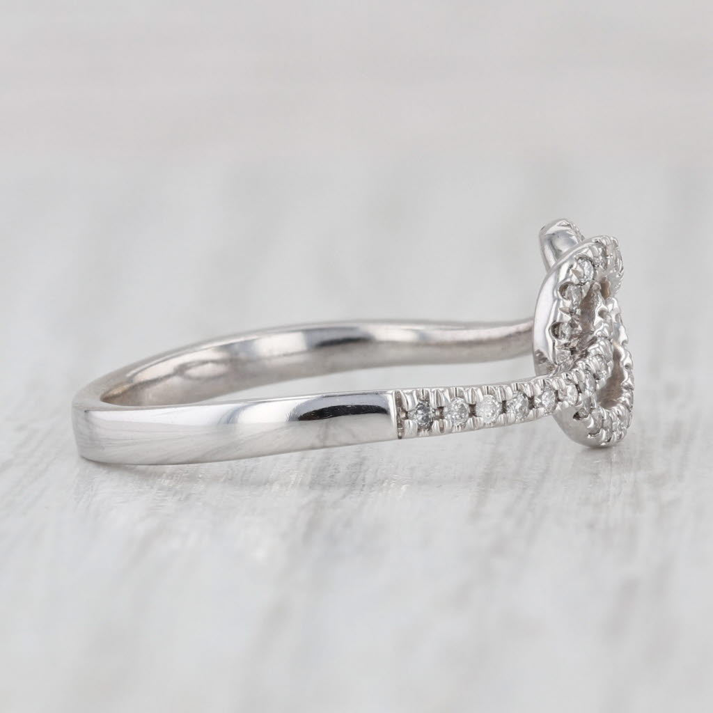 0.25ctw Diamond Preztle Knot Ring 10k White Gold Size 7.5