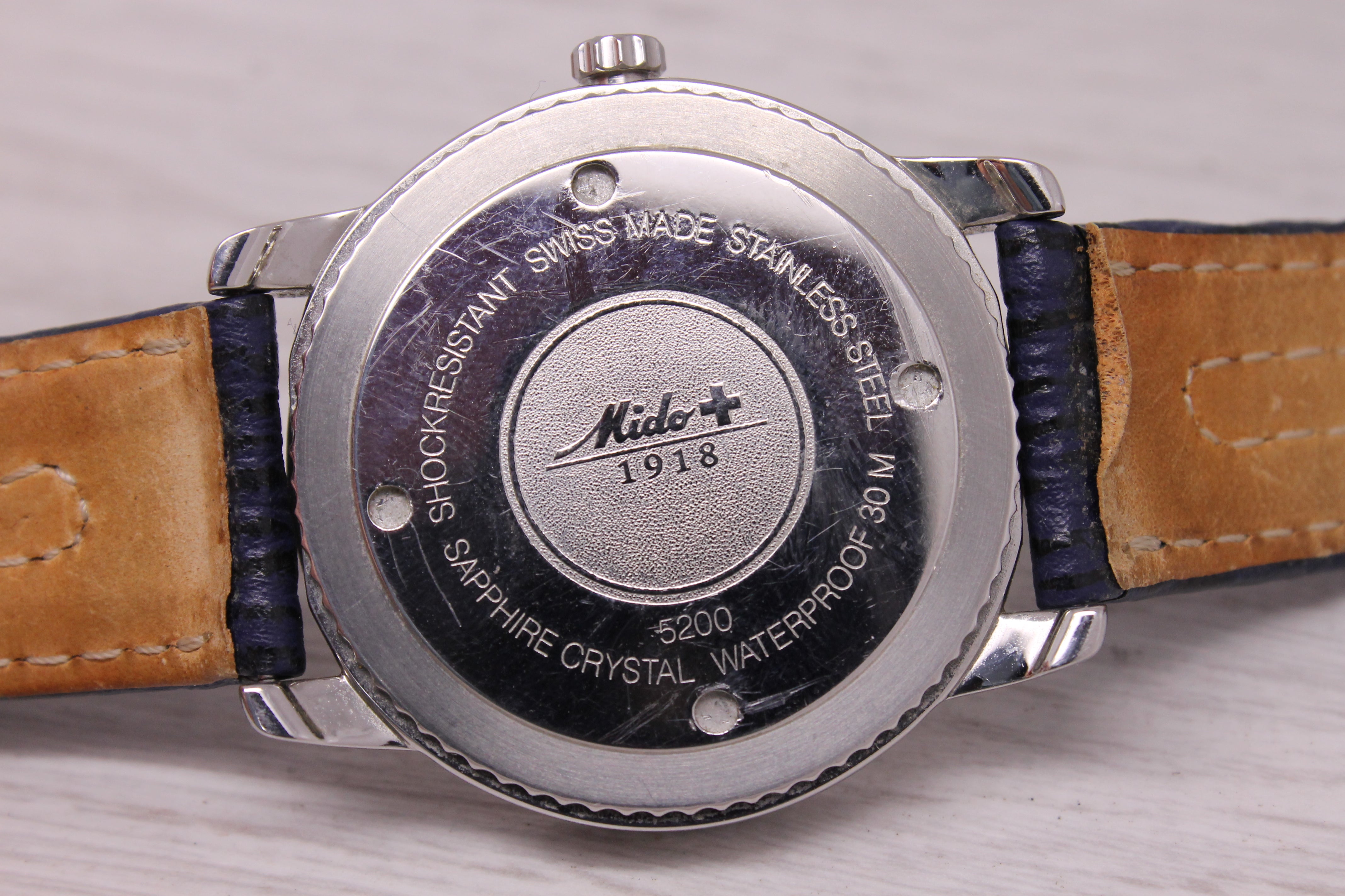 Mido World Timer Mens 39mm Stainless Steel Quartz Watch Swiss GMT ref. 5200