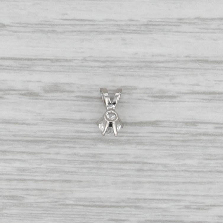 New 0.30ct Diamond Solitaire Pendant 14k White Gold 6 Prong Small Round Drop