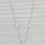 New 1ctw Diamond By The Yard Station Necklace 14k White Gold Adjustable Chain