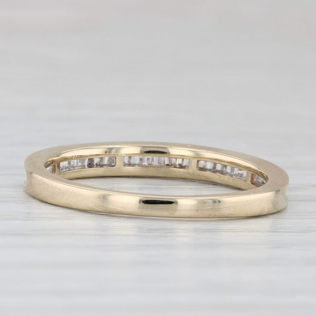 Light Gray 0.35ctw Channel Set Diamond Wedding Band 14k Yellow Gold Stackable Size 7 Ring