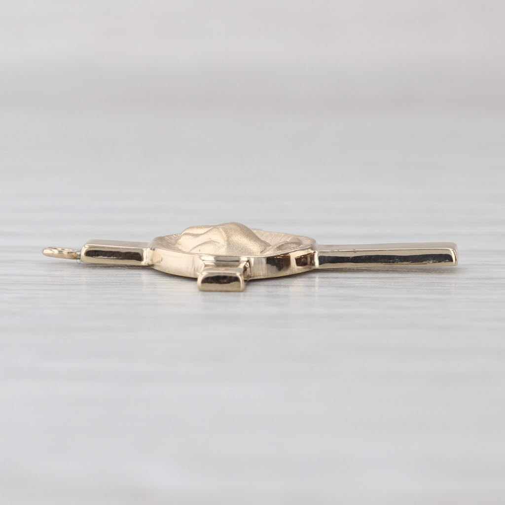 Prayer Hands Cross Pendant 14k Yellow Gold Charm