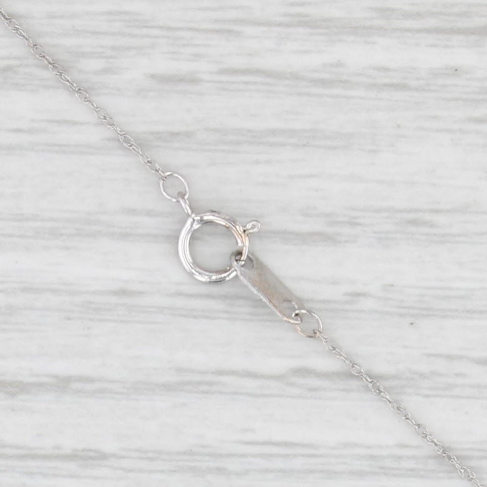 Black White Diamond Hearts Pendant Necklace 10k White Gold 18" Rope Chain