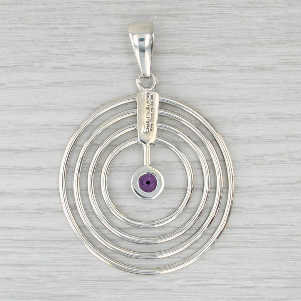 Gray Cultured Pearl Statement Circles Pendant Sterling Silver Charles Albert