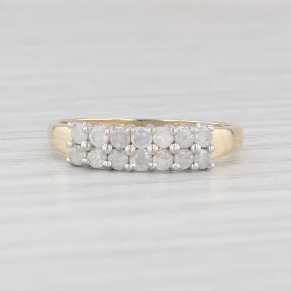 Light Gray 0.40ctw Diamond Wedding Anniversary Ring 10k Yellow Gold Size 7 Stackable